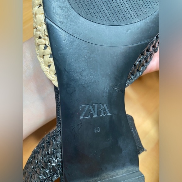 Zara Limited Edition Raffia Slingback Sandal Flats - Picture 6 of 7